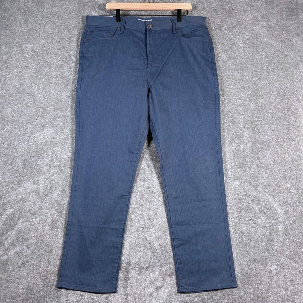 Banana Republic Travel Jean Mens 38x32 Blue Athletic Fit Tapered Leg Stretch NWT